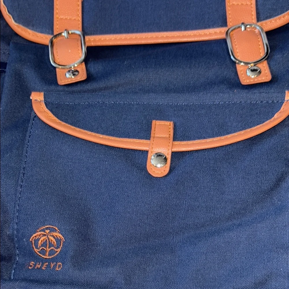 Rear Bike Backpack Laptop (Blue) Convertible Double Pannier for Bicycles
